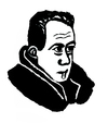Cartoon: Albert Camus (small) by Pascal Kirchmair tagged albert camus writer die pest prix nobel nobelpreis literatur literature