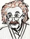 Cartoon: Albert Einstein (small) by Pascal Kirchmair tagged albert,einstein,theory,of,relativity,illustration,drawing,tusche,auf,papier,tuschezeichnung,encre,de,chine,tinta,china,inchiostro,zeichnung,pascal,kirchmair,cartoon,caricature,karikatur,ilustracion,dibujo,desenho,ink,disegno,ilustracao,illustrazione,illustratie,dessin,presse,du,jour,art,the,day,tekening,teckning,cartum,vineta,comica,vignetta,caricatura,portrait,retrato,ritratto,portret,princeton,ulm,gravitation,relativitätstheorie,genius,genie,mastermind,wiz,whizz,whiz,genio,porträt,mc2,arte,kunst,artwork,burnt,sienna