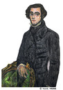 Cartoon: Alexis de Tocqueville (small) by Pascal Kirchmair tagged freiheit gleichheit demokratie soziologie effekt französische revolution regime umsturz politiker politikwissenschaft reise usa gesetz charles alexis henri maurice clerel de tocqueville etats unis vereinigte staaten slavery sklaverei esclavage