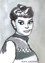 Cartoon: Audrey Hepburn (small) by Pascal Kirchmair tagged hollywood actress actrice schauspielerin audrey hepburn caricature cartoon karikatur portrait aquarell watercolour attrice actriz