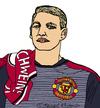 Cartoon: Bastian Schweinsteiger (small) by Pascal Kirchmair tagged football,fußball,foot,bastian,schweinsteiger,caricature,karikatur,cartoon,manchester,united,illustration,dessin,zeichnung,dibujo,desenho,disegno,drawing,portrait,retrato,ritratto