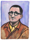 Cartoon: Bert Brecht (small) by Pascal Kirchmair tagged bertolt bert brecht portrait retrato ritratto dramatiker lyriker zeichnung drawing mutter courage dreigroschenoper dessin illustration caricature karikatur cartoon vignetta dibujo desenho disegno aquarell watercolour