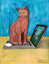 Cartoon: Cat on laptop (small) by Pascal Kirchmair tagged laptop notebook cat katze gato gatto chat humour umorismo humorous spirito humor karl lagerfeld illustration drawing zeichnung pascal kirchmair political cartoon caricature karikatur ilustracion dibujo desenho ink disegno ilustracao illustrazione illustratie dessin de presse tekening teckning cartum vineta comica vignetta caricatura