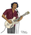 Cartoon: Chuck Berry (small) by Pascal Kirchmair tagged chuck berry cartoon dibujo desenho disegno caricature karikatur drawing dessin rock and roll johnny goode cartum blues hall of fame usa zeichnung vineta comica vignetta saint louis missouri wentzville duckwalk beat music musik