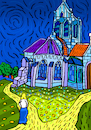 Cartoon: Die Kirche von Auvers (small) by Pascal Kirchmair tagged the,church,at,von,auvers,die,kirche,eglise,after,vincent,van,gogh,cuadro,quadro,bild,picture,artist,artiste,artista,kunst,künstler,illustration,drawing,zeichnung,pascal,kirchmair,cartoon,caricature,karikatur,ilustracion,dibujo,desenho,ink,disegno,ilustracao,illustrazione,illustratie,dessin,de,presse,du,jour,art,of,day,tekening,teckning,cartum,vineta,comica,vignetta,caricatura,portrait,porträt,portret,retrato,ritratto,digital,painting,wacom,cintiq,21ux