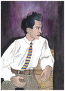 Cartoon: Egon Schiele (small) by Pascal Kirchmair tagged egon schiele portrait zeichnung cartoon karikatur caricature dessin dibujo desenho disegno retrato aquarell watercolour