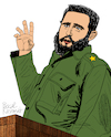 Cartoon: Fidel Castro (small) by Pascal Kirchmair tagged fidel alejandro castro ruz cuba libre kuba havanna illustration drawing zeichnung pascal kirchmair political cartoon caricature karikatur ilustracion dibujo desenho ink disegno ilustracao illustrazione illustratie dessin de presse du jour art of the day tekening teckning cartum vineta comica vignetta caricatura portrait retrato ritratto portret kunst paris france president politiker politician politics präsident revolution revolucion speech rede comandante en jefe