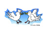 Cartoon: Peace Doves fighting for Peace (small) by Pascal Kirchmair tagged symbol,symbole,ölzweig,palästinenser,conflict,war,nahost,israel,palästina,plo,hamas,kampf,fighting,for,peace,friede,pax,paix,pace,doves,taube,colomba,colombes,friedenstauben