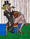Frau mit Zylinder