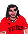 Cartoon: George Best (small) by Pascal Kirchmair tagged george best manu manchester la aztecs fußball socer spieler trinker lebemann footballer footballeur