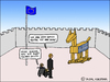 Cartoon: GREXIT (small) by Pascal Kirchmair tagged grexit greece griechenland troja trojanisches pferd troy karikatur caricature cartoon