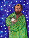 Cartoon: Gustav Klimt mit Katze (small) by Pascal Kirchmair tagged gustav klimt jugendstil art nouveau arte nova modernista artist artiste artista kunst künstler illustration drawing zeichnung pascal kirchmair cartoon caricature karikatur ilustracion dibujo desenho ink disegno ilustracao illustrazione illustratie dessin de presse du jour of the day tekening teckning cartum vineta comica vignetta caricatura portrait porträt portret retrato ritratto wien vienna vienne viena watercolor watercolour aquarelle acuarela acquerello acquarello aguarela aquarela