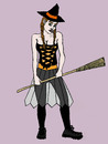 Cartoon: HALLOWEEN (small) by Pascal Kirchmair tagged hexe witch sexy halloween costume verkleidung cartoon hexenbesen hallo wien sorciere witchcraft balai broom besom brush