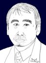 Cartoon: Haruki Murakami (small) by Pascal Kirchmair tagged haruki murakami portrait caricature karikatur japan schriftsteller author auteur ecrivain autor