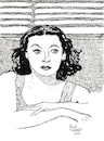 Cartoon: Hedy Lamarr (small) by Pascal Kirchmair tagged hedy,lamarr,ecstasy,artist,art,hollywood,parasite,screenwriter,illustration,drawing,zeichnung,pascal,kirchmair,cartoon,caricature,karikatur,ilustracion,dibujo,desenho,ink,disegno,ilustracao,illustrazione,illustratie,dessin,de,presse,du,jour,of,the,day,tekening,teckning,cartum,vineta,comica,vignetta,caricatura,portrait,porträt,portret,retrato,ritratto,austria,österreich,movies,film,industry,black,and,white,stummfilm,star,kino,ekstase