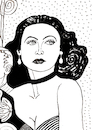 Cartoon: Hedy Lamarr (small) by Pascal Kirchmair tagged hedy lamarr wien vienna austria österreich viena vienne caricatura caricature karikatur painting diva gouache illustration drawing zeichnung pascal kirchmair cartoon ilustracion dibujo desenho black and sepia ink disegno ilustracao illustrazione illustratie dessin de presse du jour art of the day tekening teckning cartum vineta comica vignetta portrait retrato ritratto portret kunst porträt actress hollywood legend actriz actrice attrice atriz inventor erfinderin national inventors hall fame arte schauspielerin