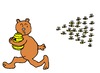 Cartoon: Honey Bear (small) by Pascal Kirchmair tagged honigbär,braunbär,honig,bienen,dieb,flucht,verfolgung,honigdieb,und,honey,bear,bienenschwarm