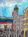 Cartoon: Innsbrucker Altstadt (small) by Pascal Kirchmair tagged aquarell altstadt stadtturm goldenes dachl petit toit or golden roof innsbruck watercolour watercolor illustration ilustracion ilustracao pascal kirchmair tejado dorado tettuccio oro telhado dourado dibuix drawing zeichnung cartoon caricature karikatur dibujo desenho ink disegno illustrazione illustratie dessin du jour art of the day tekening teckning aquarelle acquarello acuarela aguarela aquarela tirol tyrol berge landschaft nordkette montagnes montagne montanas mountains austria autriche österreich alpen alps alpi alpes