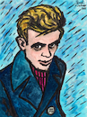 Cartoon: James Dean (small) by Pascal Kirchmair tagged actors,studio,lee,strasberg,james,dean,east,of,eden,indiana,manhattan,new,york,upper,side,academy,awards,oscar,oscars,author,autor,autore,auteur,filmmaker,artist,art,hollywood,illustration,drawing,zeichnung,pascal,kirchmair,cartoon,caricature,karikatur,ilustracion,dibujo,desenho,ink,disegno,ilustracao,illustrazione,illustratie,dessin,de,presse,du,jour,the,day,tekening,teckning,cartum,vineta,comica,vignetta,caricatura,portrait,porträt,portret,retrato,ritratto,actor,acting,schauspieler,rebell,rebel,without,cause,clue,giant,arte,kunst,artwork,sexy,sensual,sensuel,gouache,watercolor,watercolour,aquarell,aquarelle,acuarela