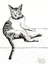 Cartoon: Katze in Manila (small) by Pascal Kirchmair tagged kunst,artwork,pascal,kirchmair,cartoon,chat,cat,katze,gato,gatto,portrait,famille,family,nice,nizza,antibes,provence,artist,artiste,artista,künstler,illustration,ink,drawing,zeichnung,caricature,karikatur,ilustracion,dibujo,desenho,disegno,ilustracao,illustrazione,illustratie,dessin,de,presse,du,jour,art,of,the,day,tekening,teckning,cartum,vineta,comica,vignetta,caricatura,arte,manila,tinta,china,encre,chine,nanquim,inchiostro,da,tusche,tuschezeichnung