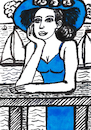 Cartoon: La Capeline Bleue (small) by Pascal Kirchmair tagged after,jean,pierre,cassigneul,french,painter,femme,au,chapeau,la,plage,woman,with,hat,at,the,beach,frau,mit,hut,am,strand,painting,dipinto,pintura,pittura,peinture,artist,artiste,artista,kunst,künstler,illustration,drawing,tusche,tuschezeichnung,zeichnung,pascal,kirchmair,cartoon,caricature,karikatur,ilustracion,dibujo,desenho,ink,disegno,ilustracao,illustrazione,illustratie,dessin,de,presse,du,jour,art,of,day,tekening,teckning,cartum,vineta,comica,vignetta,caricatura,portrait,porträt,portret,retrato,ritratto,arte,artwork,meer,mer,mare,mar,sea,bleu,blue,blau,azul,blu