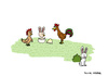 Cartoon: Easter Bunny (small) by Pascal Kirchmair tagged easter bunny osterhase coq coquelet küken poule poulette egg poussin hase gockel henne ei oeuf cocu hahn cartoon gehörnter kapaun cuckold kaninchen