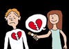 Cartoon: Liebeskummer (small) by Pascal Kirchmair tagged broken heart gebrochenes herz liebeskummer chagrin amour coeur en miettes