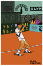 Cartoon: Michael Chang (small) by Pascal Kirchmair tagged french open roland garros michael chang cartoon karikatur tennis caricature illustration tenis vignetta disegno dibujo dessin zeichnung desenho drawing