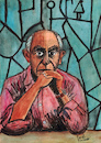 Cartoon: Pablo Picasso (small) by Pascal Kirchmair tagged pablo,picasso,caricature,illustration,ilustracion,pascal,kirchmair,portrait,retrato,ritratto,drawing,dibujo,desenho,disegno,ilustracao,illustrazione,illustratie,zeichnung,dessin,du,jour,art,of,the,day,tekening,teckning,cartum,cartoon,vineta,comica,vignetta,caricatura,karikatur,aquarell,watercolour,watercolor,artist,artista,artiste,painter,peintre,pintor,pittore,mougins,malaga,france,espana,spain,espagne,abstract,antibes