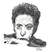 Cartoon: Philip Glass (small) by Pascal Kirchmair tagged philip glass illustration drawing zeichnung pascal kirchmair cartoon caricature karikatur ilustracion dibujo desenho ink disegno ilustracao illustrazione illustratie dessin de presse du jour art of the day tekening teckning cartum vineta comica vignetta caricatura portrait retrato ritratto portret kunst minimal music baltimore maryland composer musician musik musiker komponist usa pencil bleistift