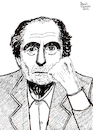 Cartoon: Philip Roth (small) by Pascal Kirchmair tagged newark,new,jersey,york,city,pulitzer,prize,novel,american,pastoral,nathan,zuckerman,philip,milton,roth,theater,theatre,literatur,literature,schriftsteller,author,autor,autore,auteur,writer,illustration,ink,drawing,tusche,tuschezeichnung,zeichnung,pascal,kirchmair,cartoon,caricature,karikatur,ilustracion,dibujo,desenho,disegno,ilustracao,illustrazione,illustratie,dessin,de,presse,du,jour,art,of,the,day,tekening,teckning,cartum,vineta,comica,vignetta,caricatura,portrait,porträt,portret,retrato,ritratto