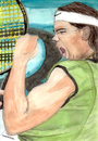 Cartoon: Rafael Nadal (small) by Pascal Kirchmair tagged spiel,satz,sieg,feier,rafael,nadal,tennis,wimbledon,roland,garros,us,australian,open,star,spain,champion