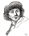 Cartoon: Rembrandt van Rijn (small) by Pascal Kirchmair tagged rembrandt,van,rijn,artist,artiste,artista,kunst,künstler,illustration,sepia,ink,drawing,tusche,tuschezeichnung,zeichnung,pascal,kirchmair,cartoon,caricature,karikatur,ilustracion,dibujo,desenho,disegno,ilustracao,illustrazione,illustratie,dessin,de,presse,du,jour,art,of,the,day,tekening,teckning,cartum,vineta,comica,vignetta,caricatura,portrait,porträt,portret,retrato,ritratto,arte,holland,netherlands,niederlande,leiden,amsterdam,leyden