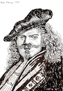 Cartoon: Rembrandt van Rijn (small) by Pascal Kirchmair tagged rembrandt,van,rijn,artist,artiste,artista,kunst,künstler,illustration,sepia,ink,drawing,tusche,tuschezeichnung,zeichnung,pascal,kirchmair,cartoon,caricature,karikatur,ilustracion,dibujo,desenho,disegno,ilustracao,illustrazione,illustratie,dessin,de,presse,du,jour,art,of,the,day,tekening,teckning,cartum,vineta,comica,vignetta,caricatura,portrait,porträt,portret,retrato,ritratto,arte,holland,netherlands,niederlande,leiden,amsterdam,leyden