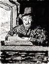 Cartoon: Rembrandt van Rijn (small) by Pascal Kirchmair tagged rembrandt,van,rijn,artist,artiste,artista,kunst,künstler,illustration,sepia,ink,drawing,tusche,tuschezeichnung,zeichnung,pascal,kirchmair,cartoon,caricature,karikatur,ilustracion,dibujo,desenho,disegno,ilustracao,illustrazione,illustratie,dessin,de,presse,du,jour,art,of,the,day,tekening,teckning,cartum,vineta,comica,vignetta,caricatura,portrait,porträt,portret,retrato,ritratto,arte,holland,netherlands,niederlande,leiden,amsterdam,leyden,artwork