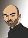 Cartoon: Roberto Saviano (small) by Pascal Kirchmair tagged roberto saviano contro la mafia mafiajäger osservatorio sulla camorra illegalita