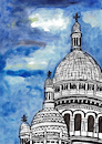 Cartoon: Sacre-Coeur (small) by Pascal Kirchmair tagged basilica,minor,basilique,du,sacre,coeur,de,montmartre,parigi,arte,kunst,paris,artwork,pascal,kirchmair,illustration,ink,drawing,tusche,tuschezeichnung,zeichnung,ilustracion,dibujo,desenho,disegno,ilustracao,illustrazione,illustratie,dessin,presse,jour,art,of,the,day,tekening,teckning,encre,chine,tinta,da,china,nanquim,inchiostro,di,architektur,architecture,architettura,arquitetura,arquitectura,monument,sehenswürdigkeit,france,frankreich,francia,franca,kirche,church,basilika,neobyzantinisch