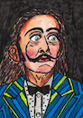 Cartoon: Salvador Dali (small) by Pascal Kirchmair tagged salvador,dali,pascal,kirchmair,dessin,ink,drawing,tusche,tuschezeichnung,la,coruna,pablo,ruiz,picasso,espana,painting,dipinto,pintura,pittura,peinture,artist,artiste,artista,kunst,künstler,illustration,zeichnung,cartoon,caricature,karikatur,ilustracion,dibujo,desenho,disegno,ilustracao,illustrazione,illustratie,de,presse,du,jour,art,of,the,day,tekening,teckning,cartum,vineta,comica,vignetta,caricatura,portrait,porträt,portret,retrato,ritratto,malaga,spanien,espagne,spain,spagna,arte,artwork,tintachina,crazy,fou,mad,madman,madness