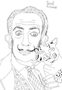 Salvador Dali with ocelot