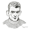 Cartoon: Samuel Beckett (small) by Pascal Kirchmair tagged samuel,beckett,warten,auf,en,attendant,godot,dublin,irland,ireland,irlanda,irlande,literatur,literature,schriftsteller,author,autor,autore,auteur,writer,illustration,ink,drawing,tusche,tuschezeichnung,zeichnung,pascal,kirchmair,cartoon,caricature,karikatur,ilustracion,dibujo,desenho,disegno,ilustracao,illustrazione,illustratie,dessin,de,presse,du,jour,art,of,the,day,tekening,teckning,cartum,vineta,comica,vignetta,caricatura,portrait,porträt,portret,retrato,ritratto