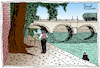 Cartoon: The Pont-Neuf painter (small) by Pascal Kirchmair tagged peintre pont neuf maler pintor pittore pascal kirchmair illustration ilustracion ilustracao illustrazione illustratie paris parigi drawing dessin zeichnung disegno dibujo desenho tekening teckning cartum cartoon painter