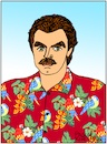 Cartoon: Thomas Sullivan Magnum IV (small) by Pascal Kirchmair tagged thomas,sullivan,magnum,iv,tom,selleck,cartoon,caricature,karikatur,portrait,retrato,ritratto,dibujo,desenho,disegno,dessin,drawing,zeichnung,cartum