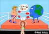 Cartoon: Trump against the World III (small) by Pascal Kirchmair tagged donald,trump,world,cartoon,caricature,karikatur,vignetta,dibujo,desenho,dessin,humour,humor,zeichnung,usa,boxkampf,boxer,ring,box,fight,boxing,match