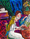 Cartoon: Two Young Girls at the Piano (small) by Pascal Kirchmair tagged zwei,junge,mädchen,am,klavier,jeunes,filles,au,piano,two,young,girls,at,the,women,hair,suzanne,valadon,la,natte,pierre,auguste,renoir,artist,artiste,artista,kunst,künstler,illustration,sepia,ink,drawing,tusche,tuschezeichnung,zeichnung,pascal,kirchmair,cartoon,caricature,karikatur,ilustracion,dibujo,desenho,disegno,ilustracao,illustrazione,illustratie,dessin,de,presse,du,jour,art,of,day,tekening,teckning,cartum,vineta,comica,vignetta,caricatura,portrait,porträt,portret,retrato,ritratto,arte,sexy,sensuel,sensual,woman,artwork,encre,chine,inchiostro,nanquim,tinta,china