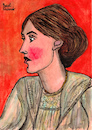 Cartoon: Virginia Woolf (small) by Pascal Kirchmair tagged pascal kirchmair who is afraid wer hat angst vor virginia woolf portrait retrato ritratto drawing dibujo desenho disegno illustration ilustracion ilustracao illustrazione illustratie zeichnung dessin du jour art of the day tekening teckning cartum cartoon vineta comica vignetta caricature caricatura karikatur