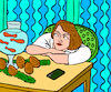 Cartoon: Woman before an Aquarium (small) by Pascal Kirchmair tagged jeune,femme,et,poissons,rouges,woman,before,an,aquarium,goldfische,henri,matisse,portrait,de,la,famille,du,peintre,after,the,painters,family,nice,nizza,antibes,provence,painting,dipinto,pintura,pittura,peinture,artist,artiste,artista,kunst,künstler,illustration,drawing,zeichnung,pascal,kirchmair,cartoon,caricature,karikatur,ilustracion,dibujo,desenho,ink,disegno,ilustracao,illustrazione,illustratie,dessin,presse,jour,art,of,day,tekening,teckning,cartum,vineta,comica,vignetta,caricatura,arte