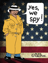 Cartoon: Yes we spy (small) by Pascal Kirchmair tagged yes we spy barack obama usa nsa spionage grundrechte privatsphäre amerika washington