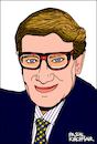 Cartoon: Yves Saint Laurent (small) by Pascal Kirchmair tagged yves,saint,laurent,portrait,retrato,dessin,drawing,dibujo,zeichnung,caricature,karikatur,pascal,kirchmair,portret,illustration,ilustracion,ilustracao,desenho,tekening,cartum,cartoon,mode,paris,france