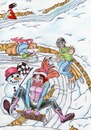 Cartoon: FORMULA 1 (small) by ANDROBETA tagged formula,oaili,lucia,cearli,iarna,zapada,sanie,sledge,snow,winter