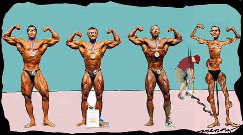 Cartoon: Body Builders (medium) by kar2nist tagged body,builder,inflate